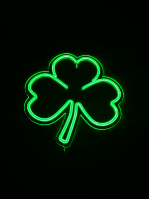 Shamrock Lucky Neon Sign For St. Patrick's Day
