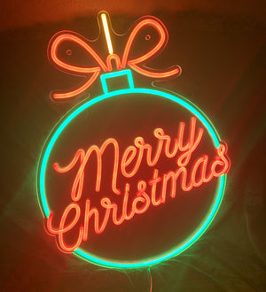Merry Christmas Ornament Neon Sign For The Holidays