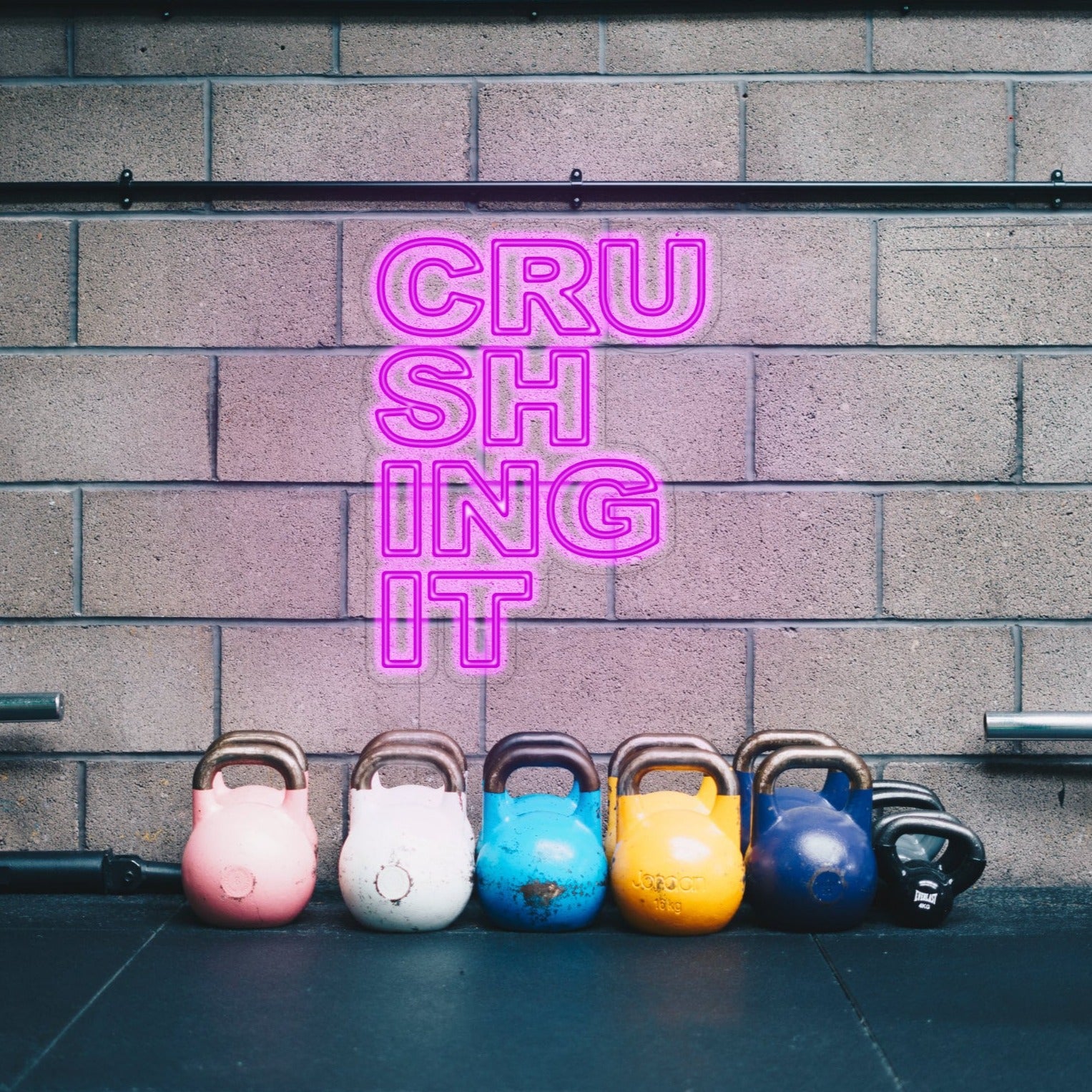 Crushing It Neon Sign - Custom LED neon sign perfect for home gym or entrepreneur
