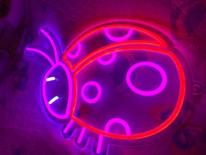 Ladybug Neon Light - Perfect neon sign Wall Decor for girls bedroom