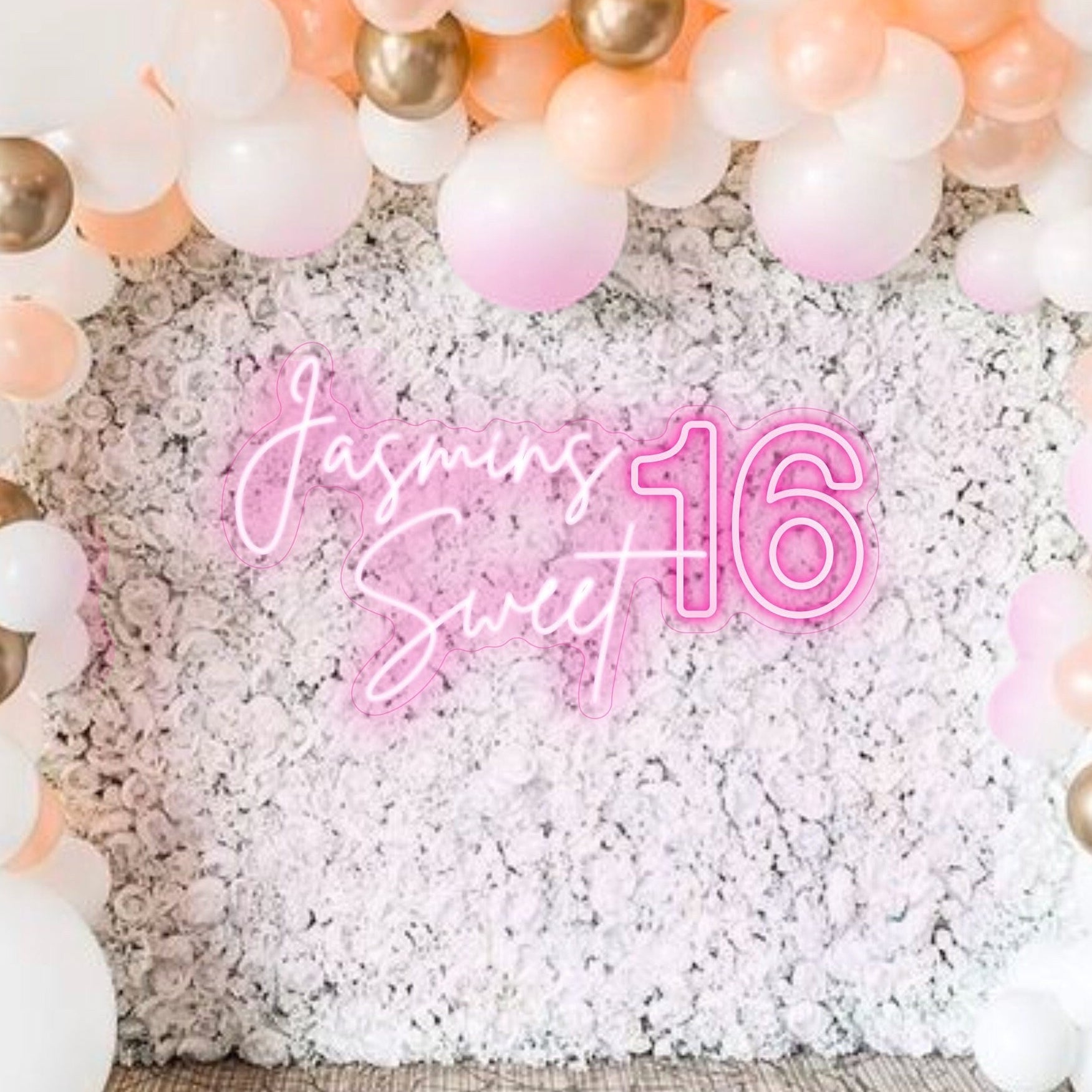 Sweet 16 Neon Sign, Customize Name Sign For Party, Personalized Name Signs, Event Photo Backdrop