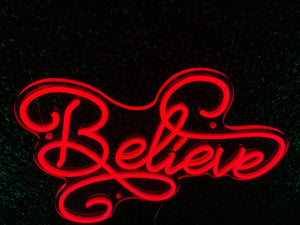 Believe Holiday Santa Neon Sign - Custom Neon Sign For The Holidays