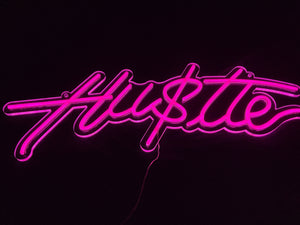 Hustle Neon Sign - Inspirational Neon Sign - Side Hustlers Custom Neon Sign