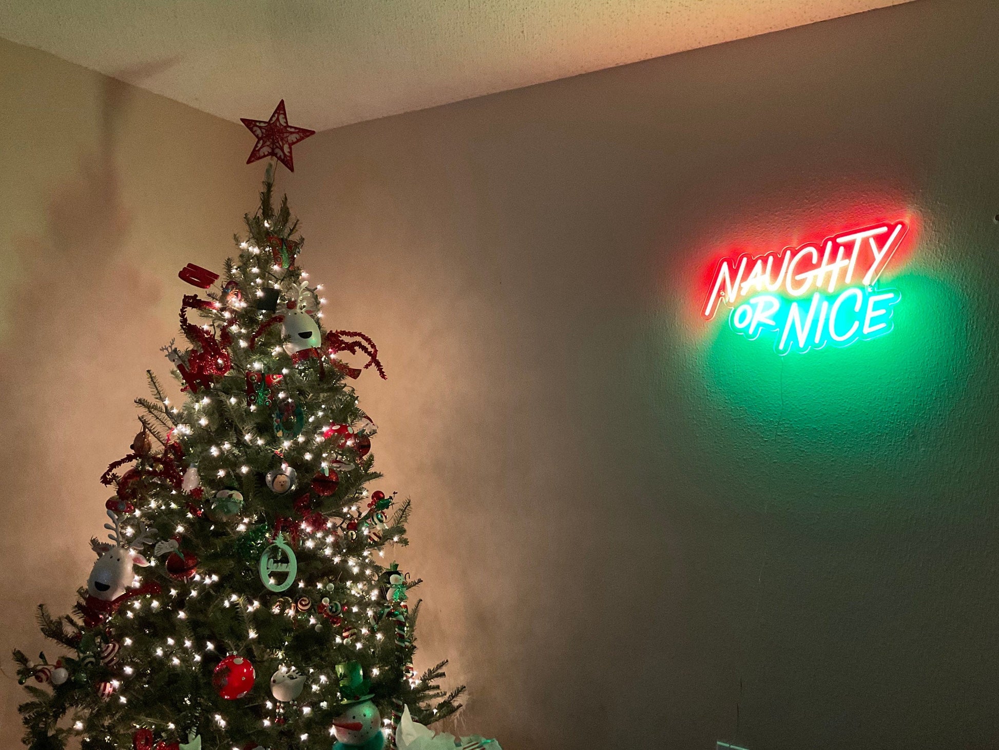 Naughty or Nice Bad Santa Neon Sign - Christmas Neon Sign For The Holidays