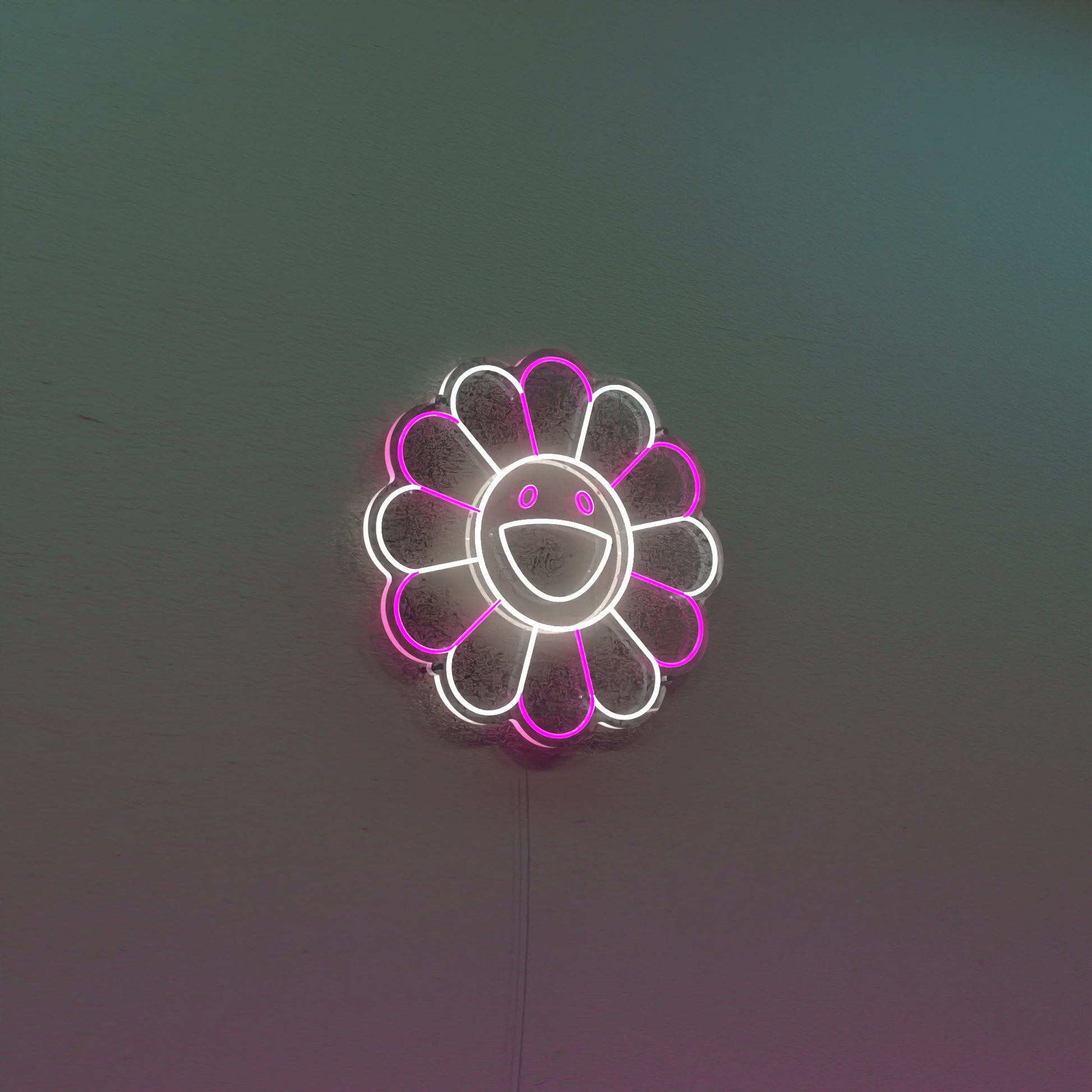 Happy Sunflower Neon Sign for littel girls room, Peace, Love, and Happiness Emoji LED Neon Signs, Cute Art Gift for Her