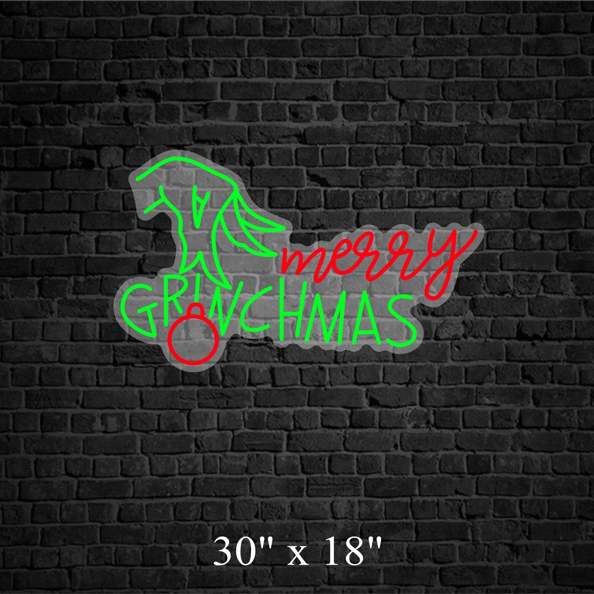Merry Grinchmas Neon Sign For The Holidays - Custom Holiday Decoration Sign