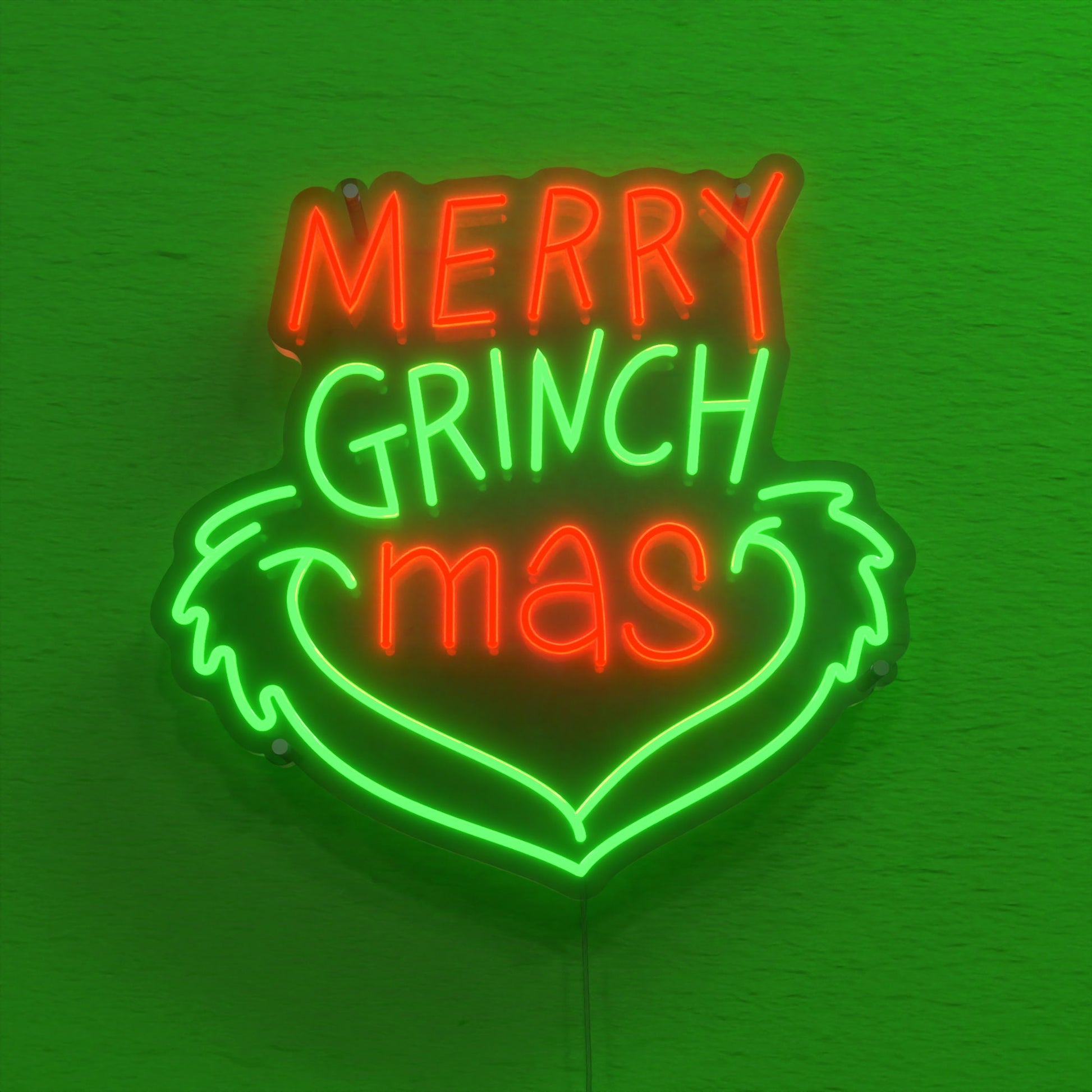 Merry Grinch-mas Neon Sign For The Holidays - Custom Holiday Decoration Sign