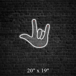 I Love You Fingers Neon Sign - Home Decor Neon Sign - International Sign Language Neon Sign