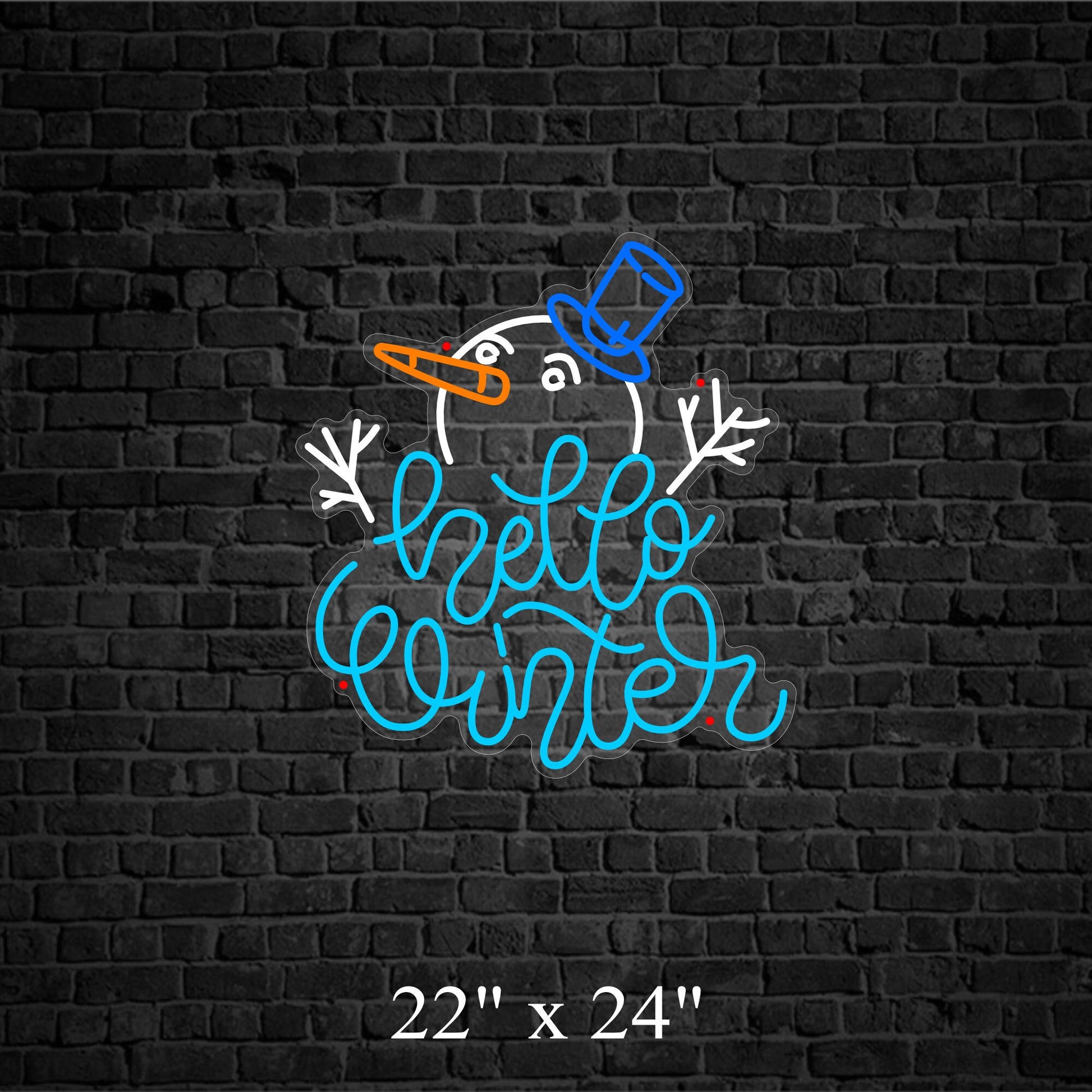 Welcome Winter Snowman Neon Sign - Custom Neon Sign For The Winter Holidays