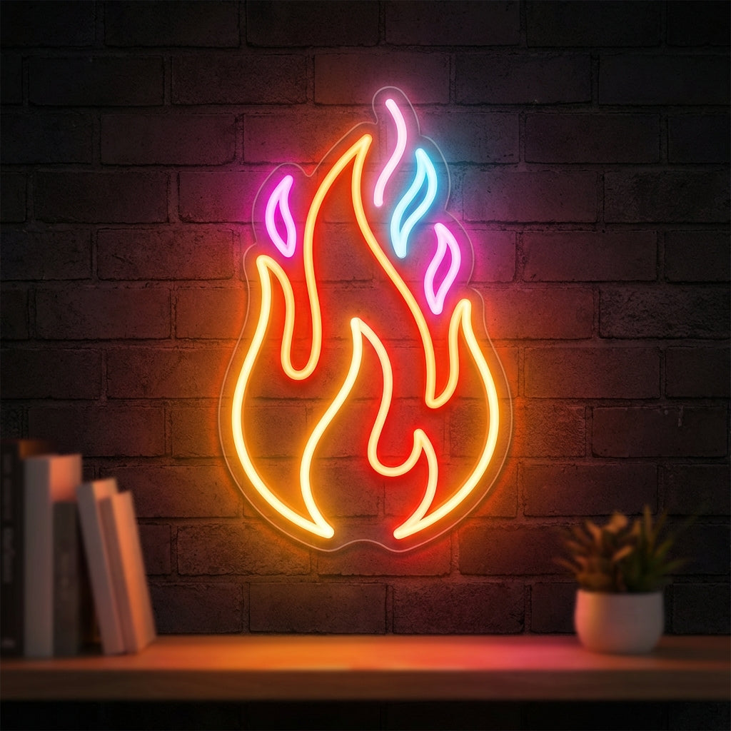 Abstract Flame LED Neon Sign design