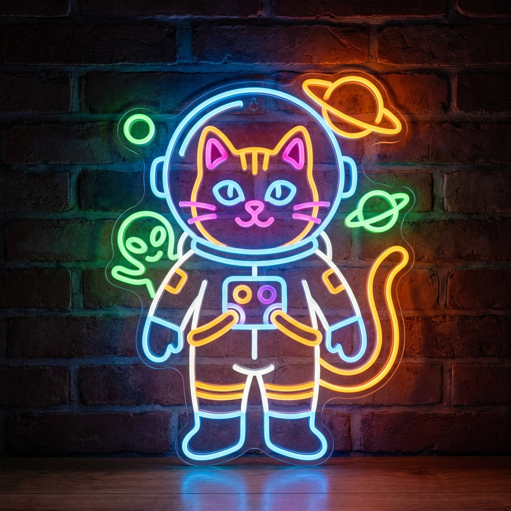 Astronaut Cat LED Neon Sign design