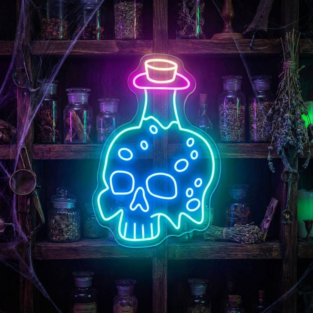 Poison Skull LED Neon Sign design