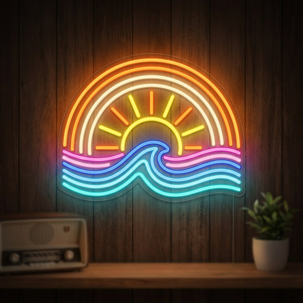 Retro Vibe Sunset LED Neon Sign design
