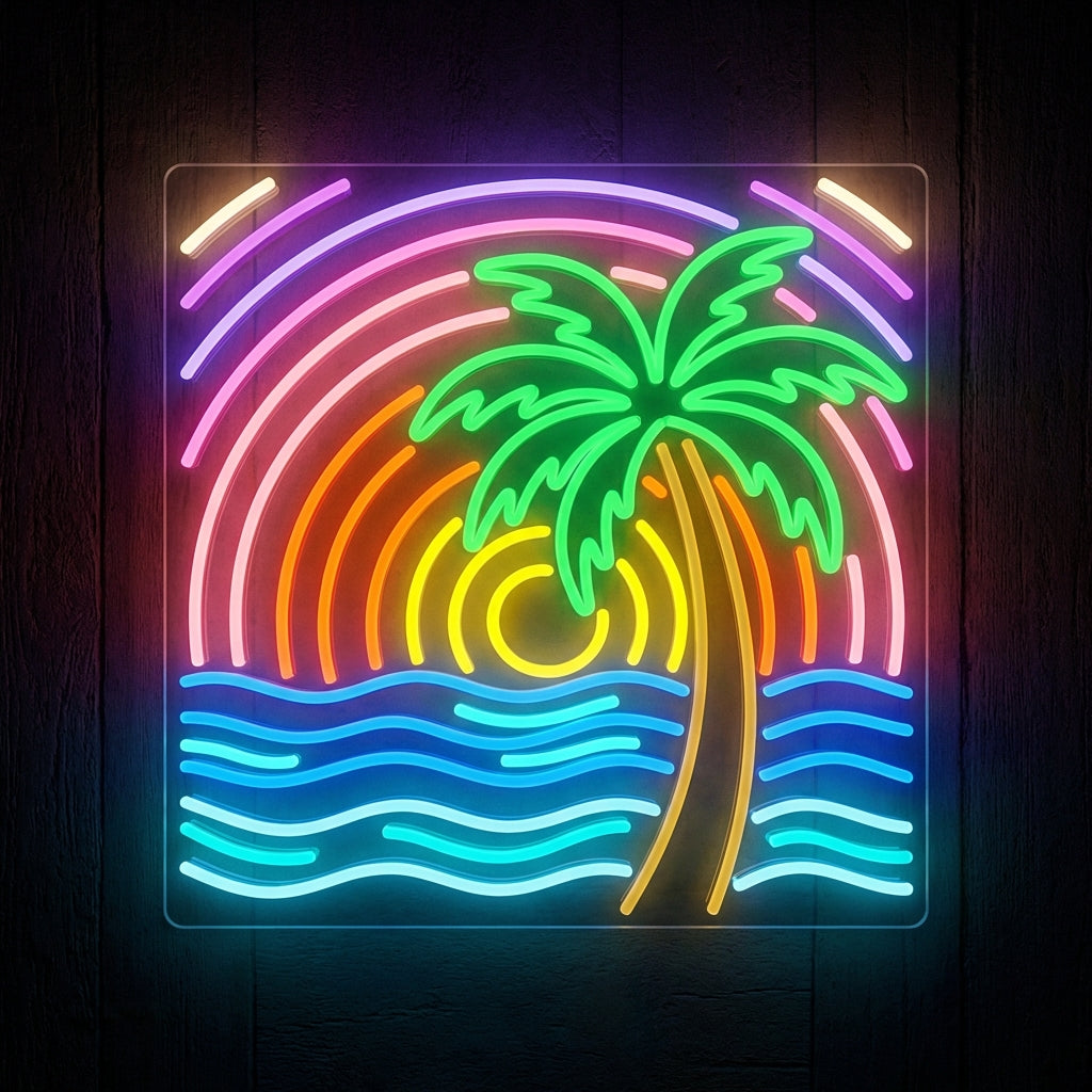 Palm Tree Sunset LED Neon Sign design