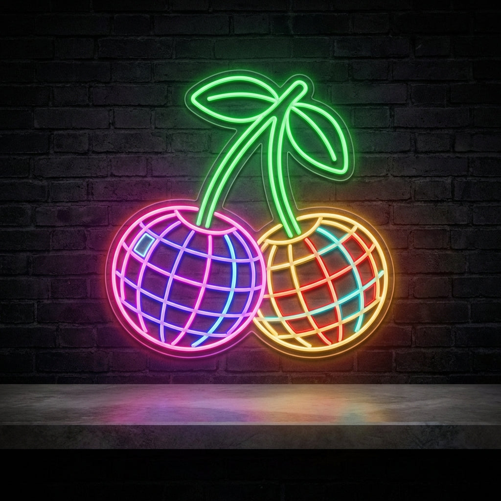 Disco Cherry Duo LED Neon Sign design