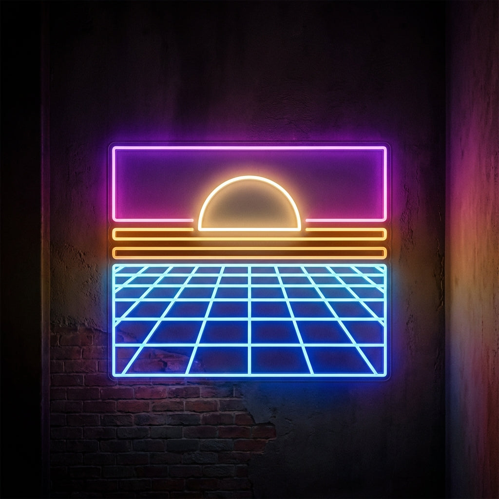 Retro Grid Horizon LED Neon Sign design