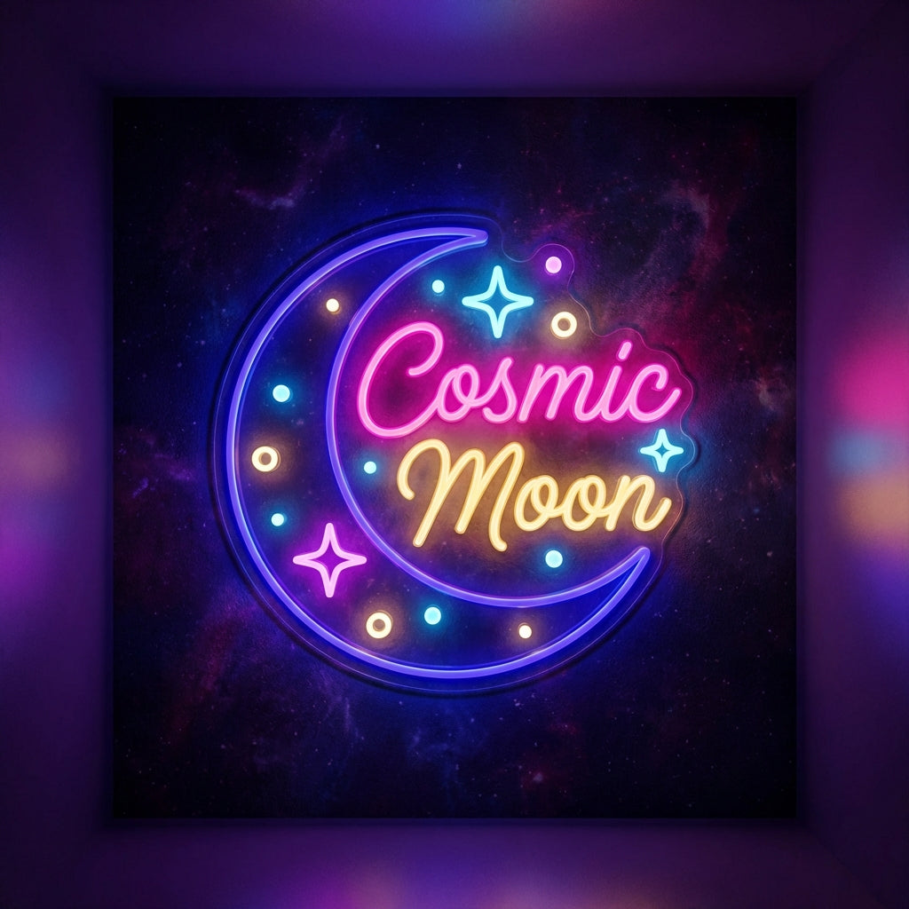 Cosmic Moon LED Neon Sign design