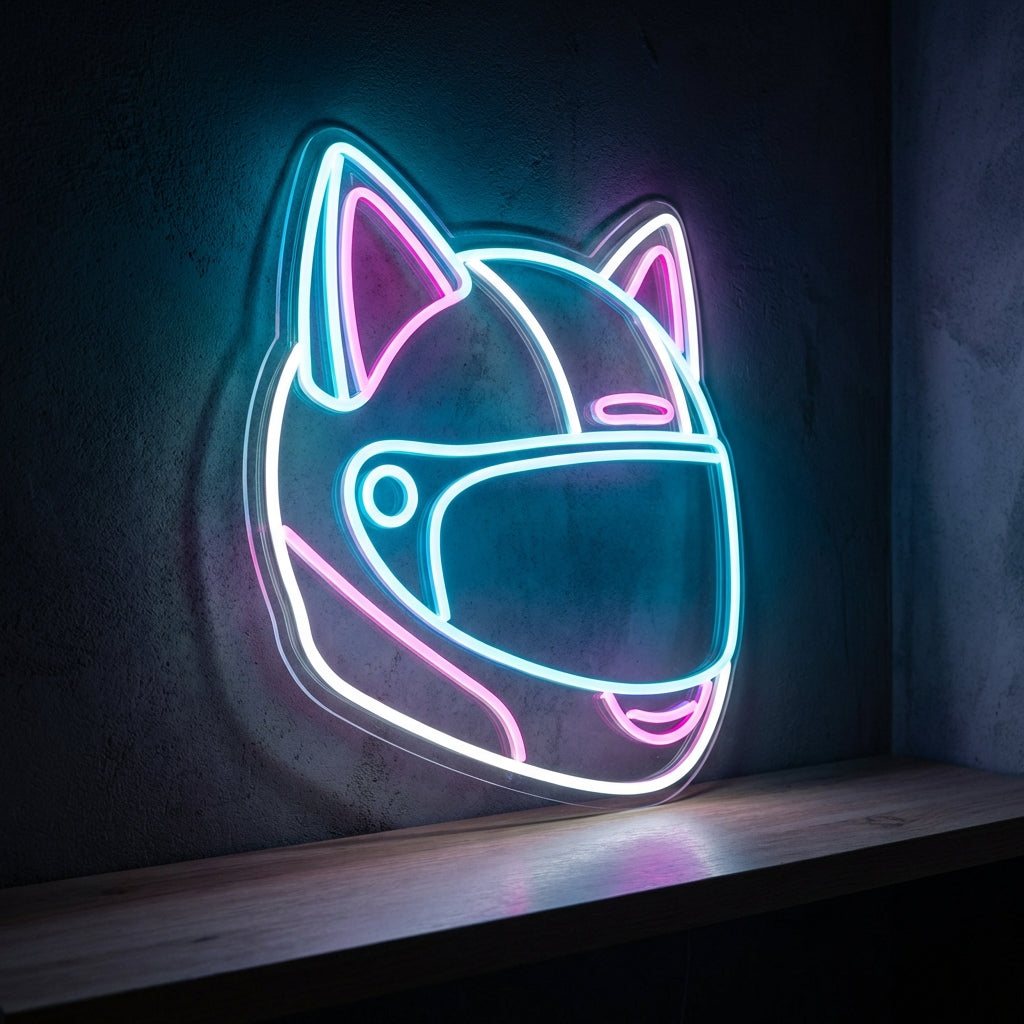 Cat Helmet LED Neon Sign design