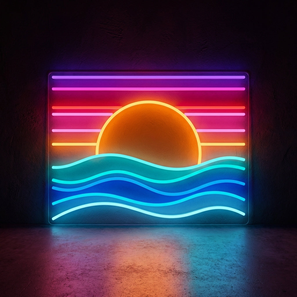 Retro Vibe Sunset LED Neon Sign design