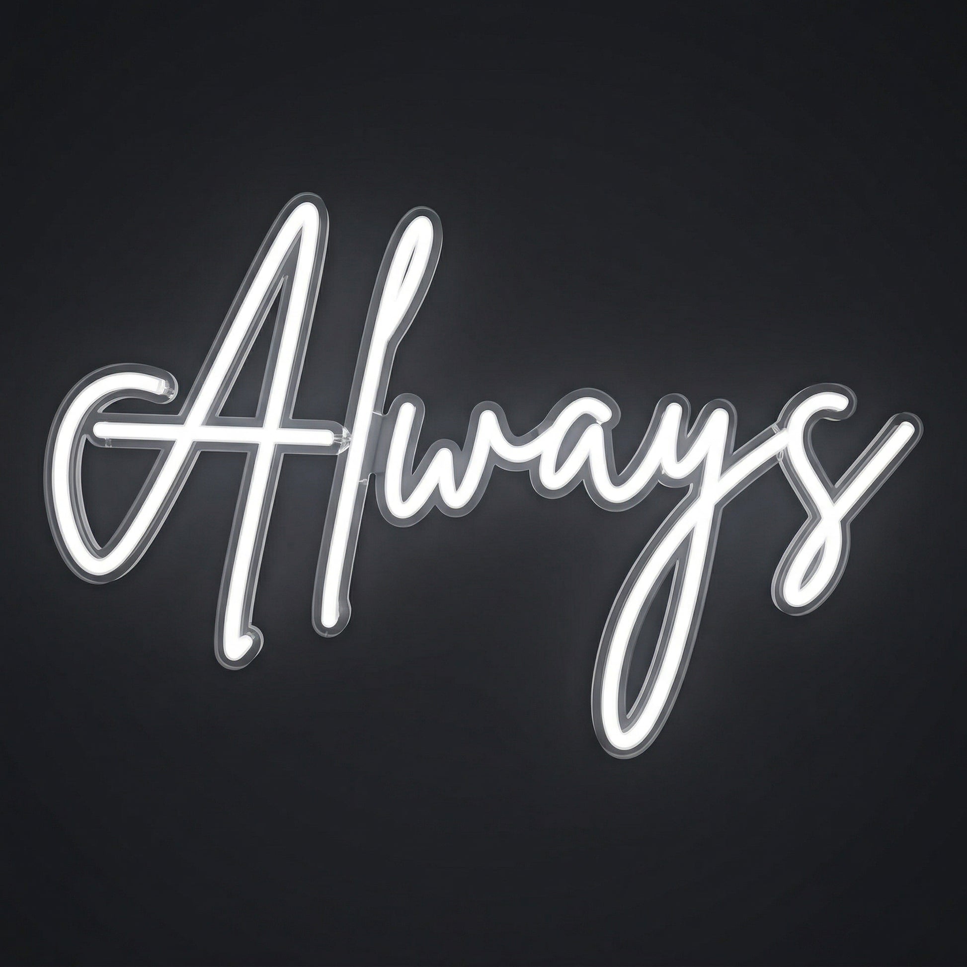 Always & Forever Neon Sign on dark background