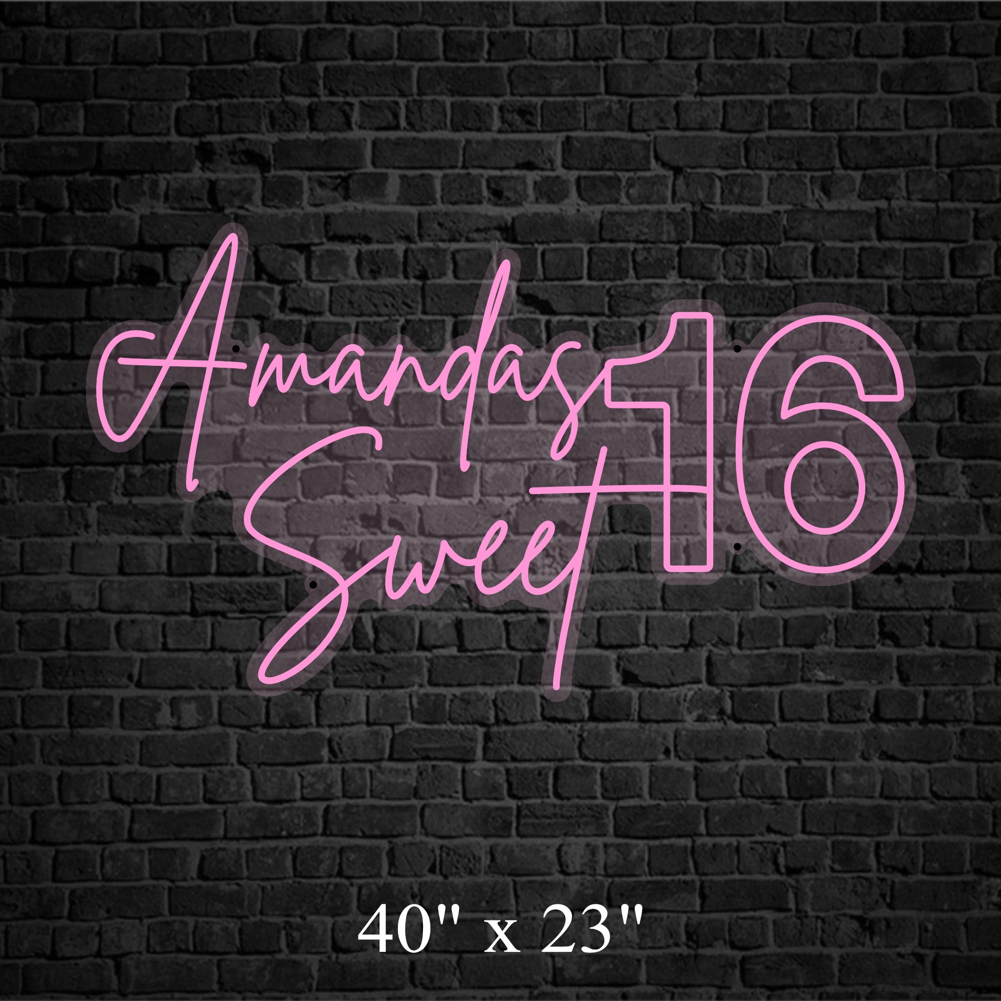 Amandas Sweet 16 Custom Neon Sign