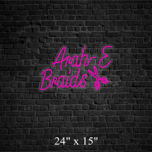 Arah Braids Custom LED Neon Sign