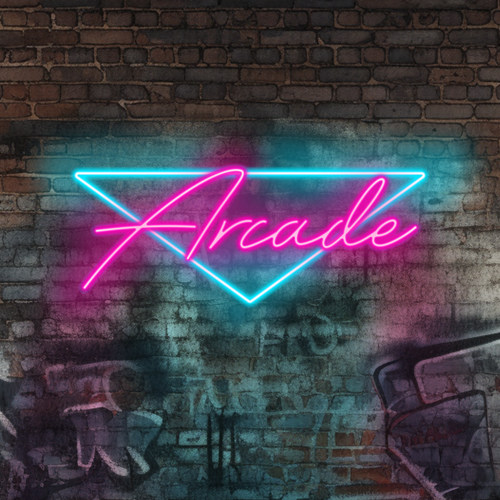 Retro 80s Triangle Arcade Neon Sign | NeonChili