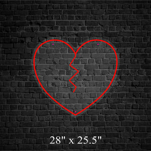 Broken Heart LED Neon Sign - Love's Complexity, Healing Symbol, Contemporary Decor