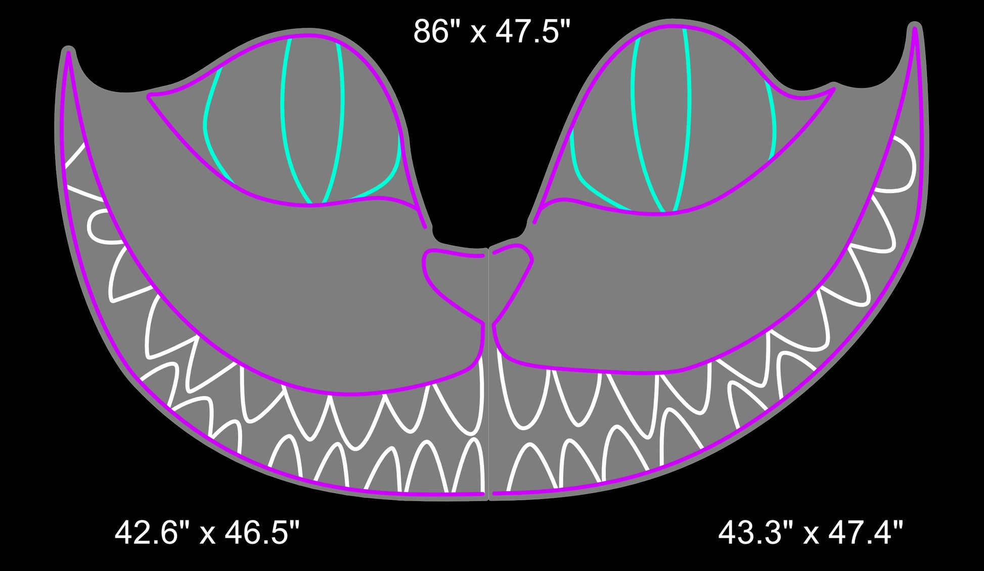 Cheshire Cat 86" Wide Neon Sign
