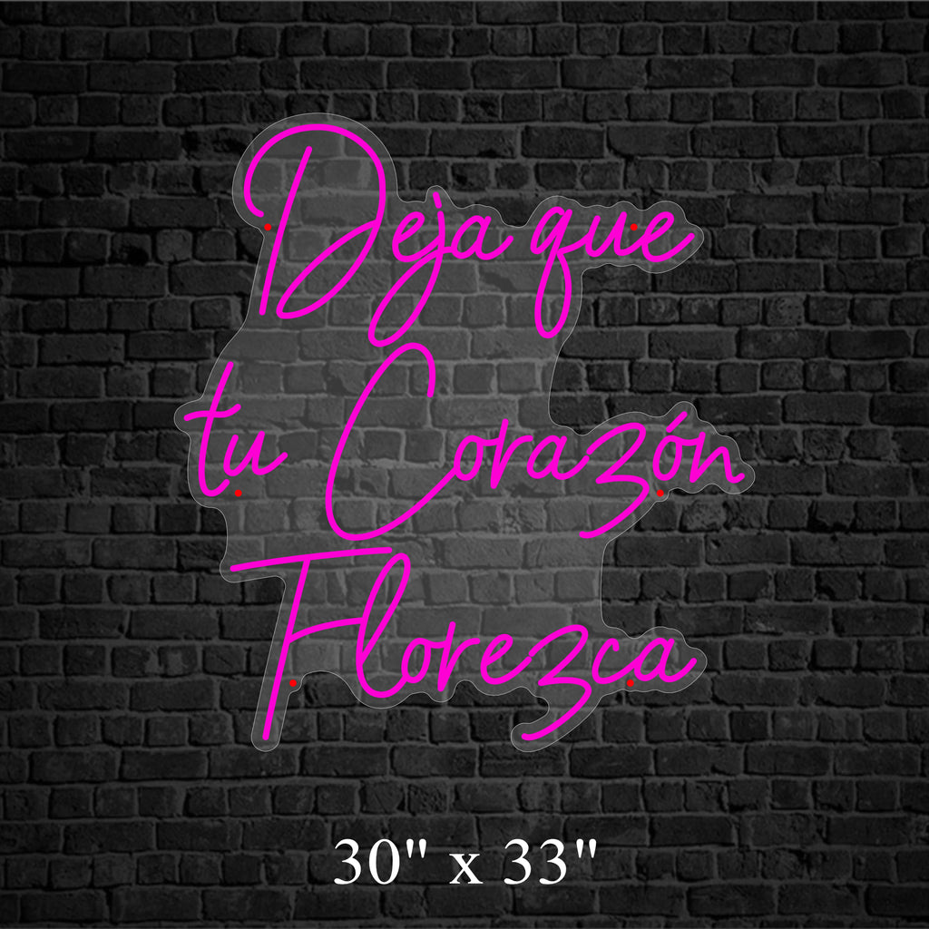 Deja que tu Corazón Florezca Custom LED Neon Sign