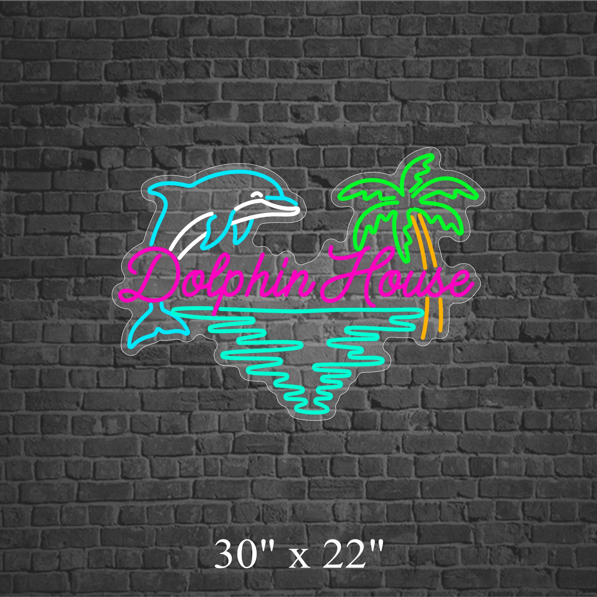 Dolphin House Custom LED Neon Sign