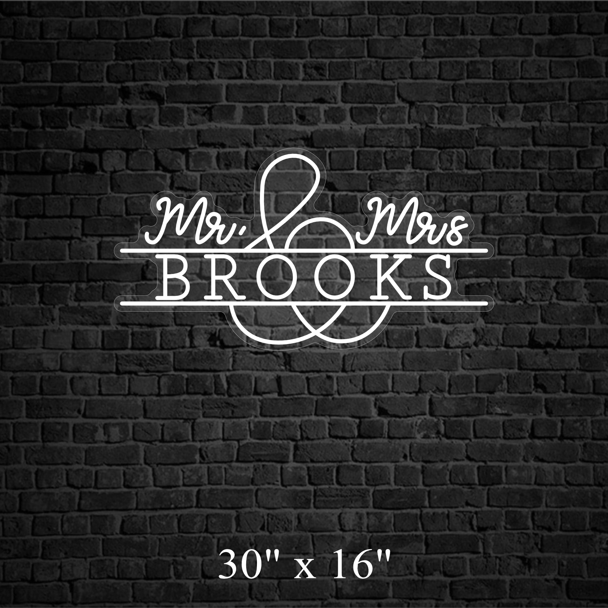 Mr. & Mrs. Brooks LED Neon Sign