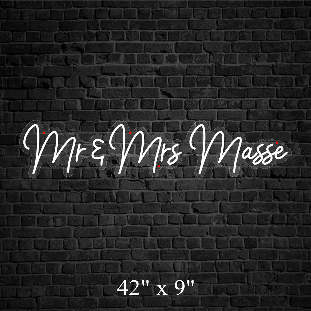 Mr & Mrs Masse Custom LED Neon Sign