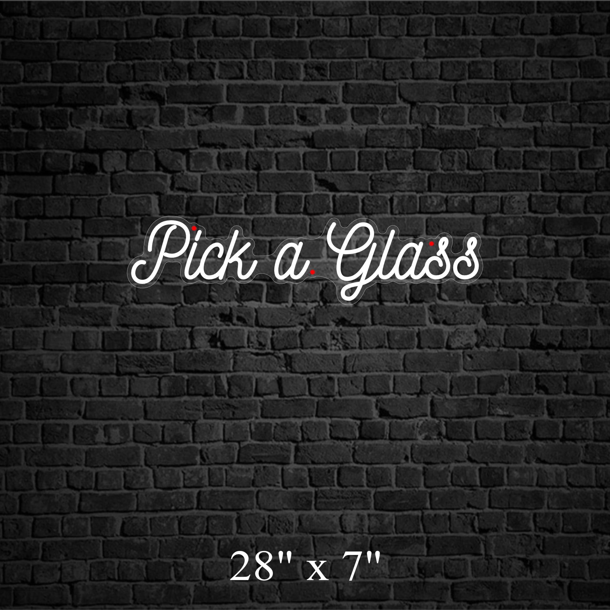 Pick a Glass LED Neon Sign