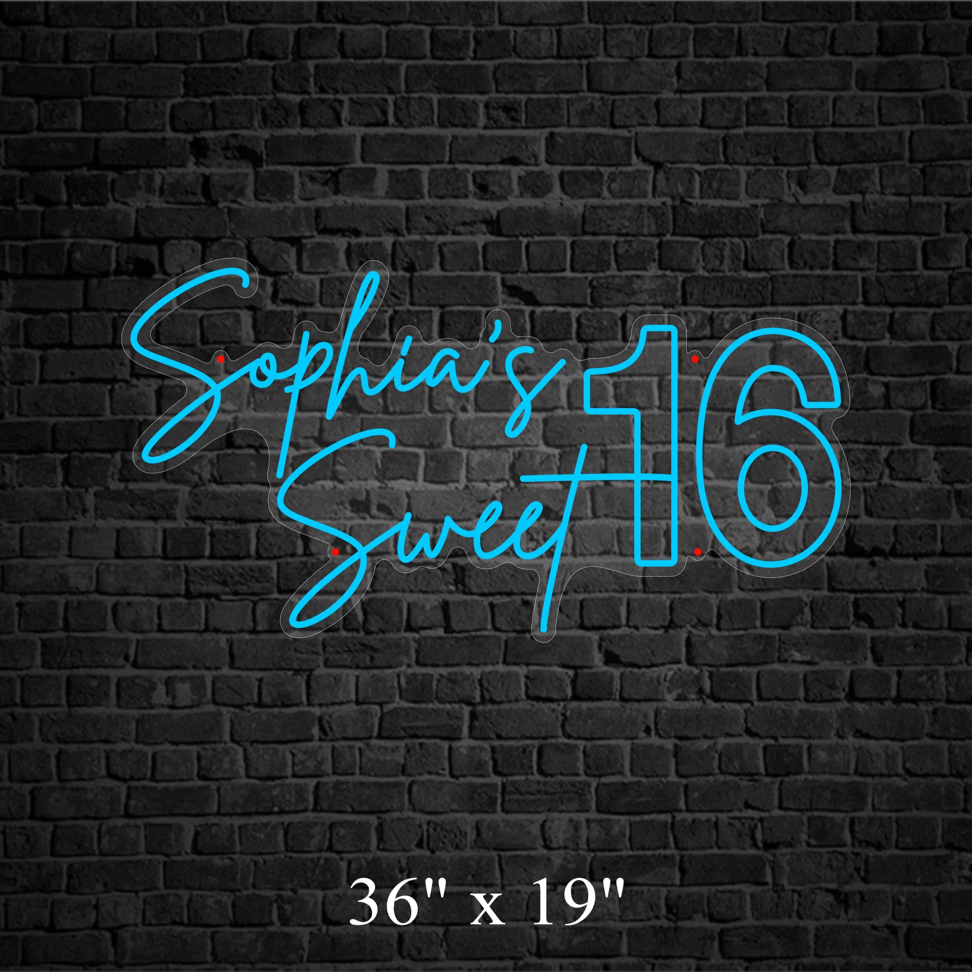 Sophia's Sweet 16 Custom Neon Sign