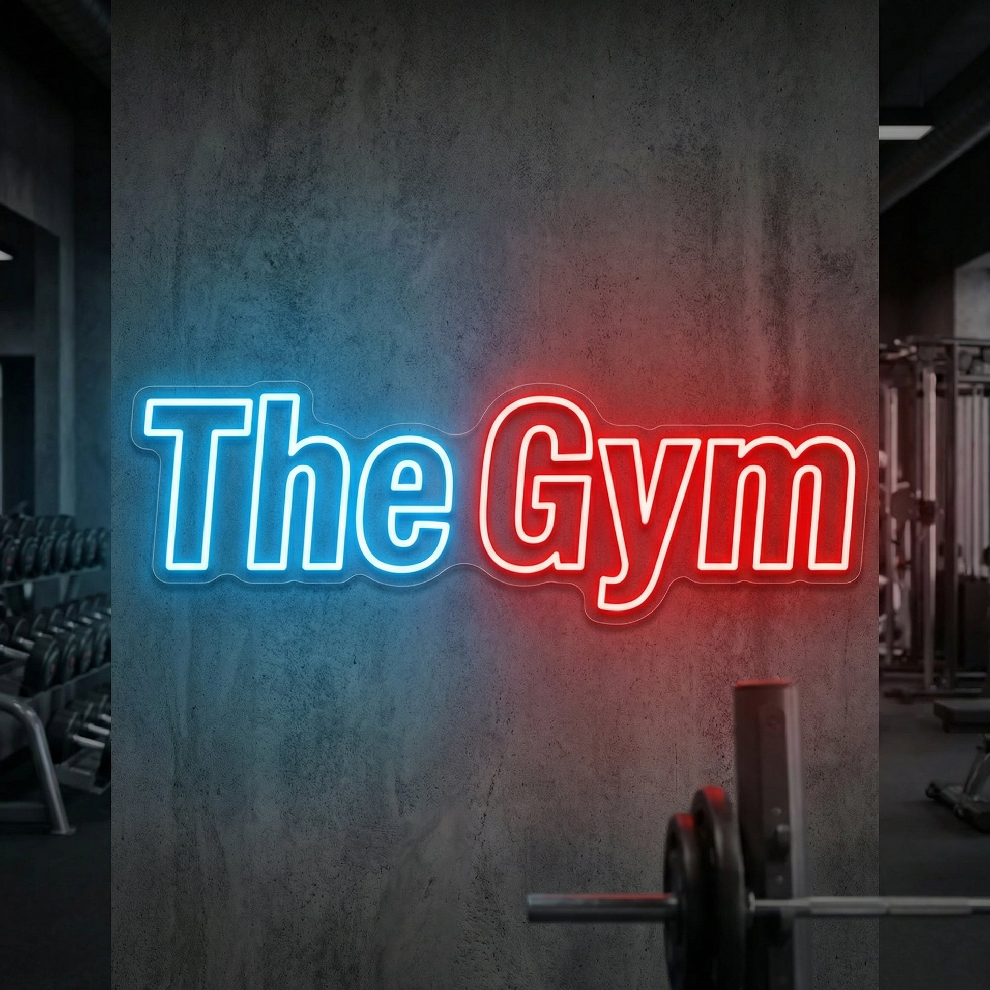 The Gym neon sign with bold fitness motivation design