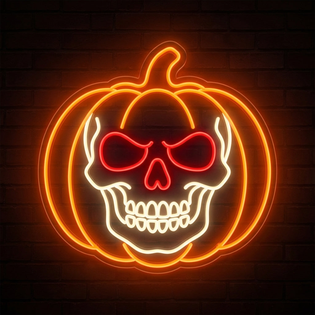 Skull Pumpkin LED Neon Sign design