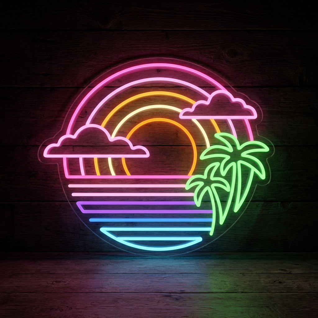 Retro Vibe Sunset LED Neon Sign design