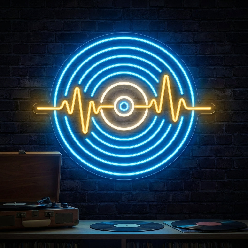 Vinyl Record Pulse LED Neon Sign design
