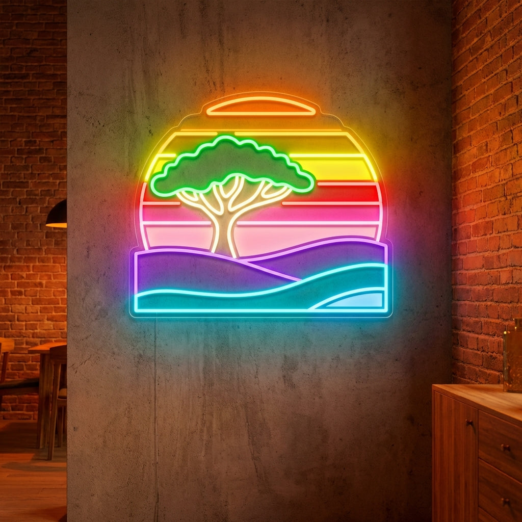 Tree Sunset LED Neon Sign design