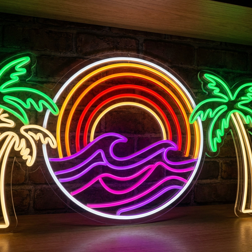 Retro Vibe Sunset LED Neon Sign design