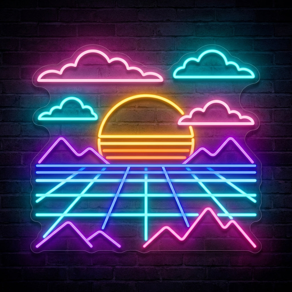 Retro Grid Horizon LED Neon Sign design