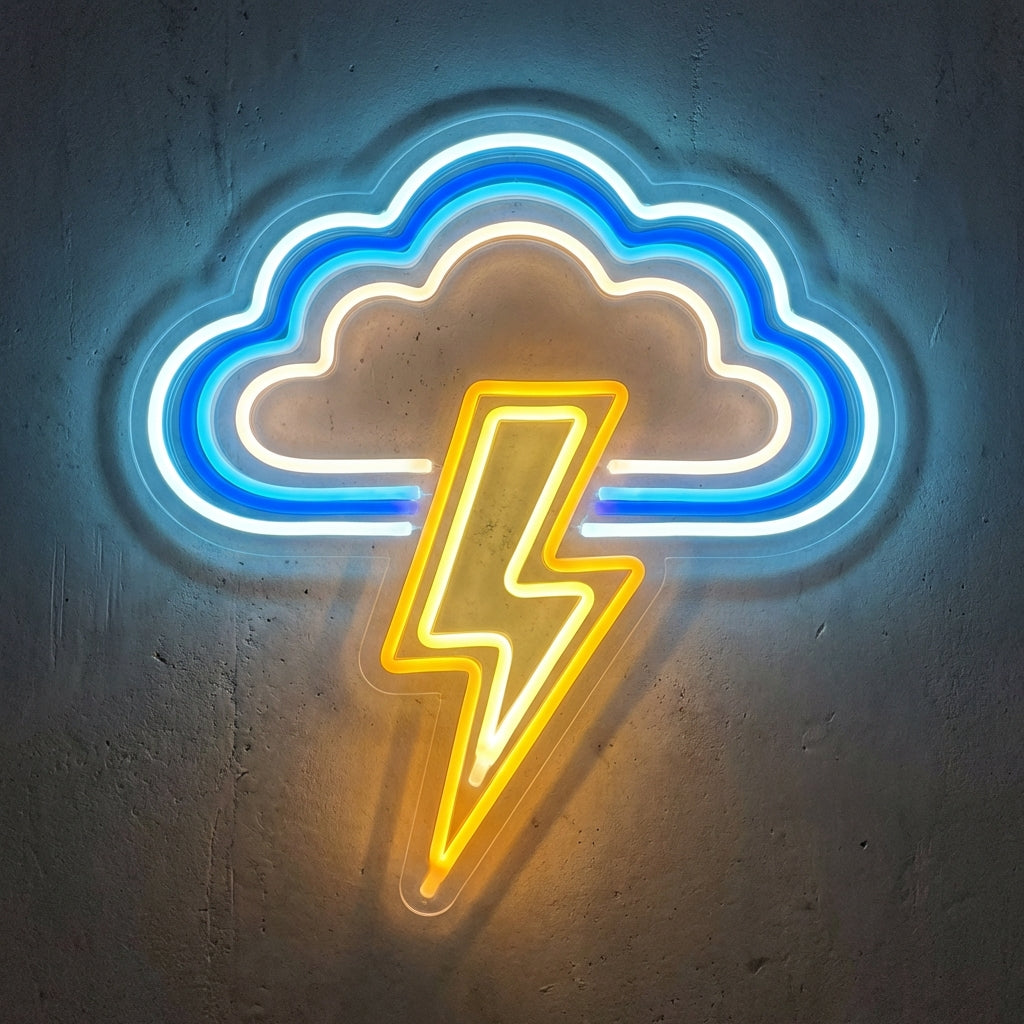 Thundercloud Bolt LED Neon Sign design