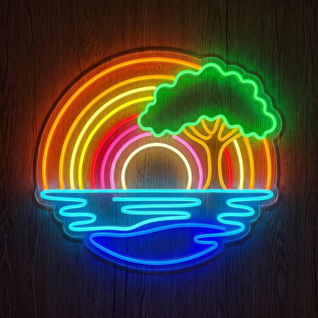 Tree Sunset LED Neon Sign design