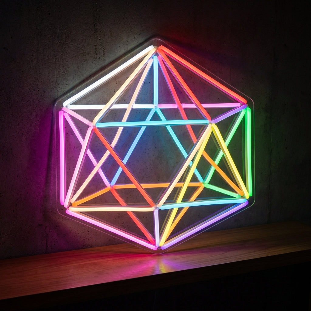 Geometric Prism LED Neon Sign design