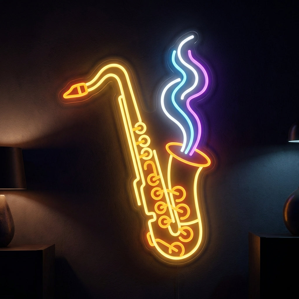 Saxophone Smoke LED Neon Sign design