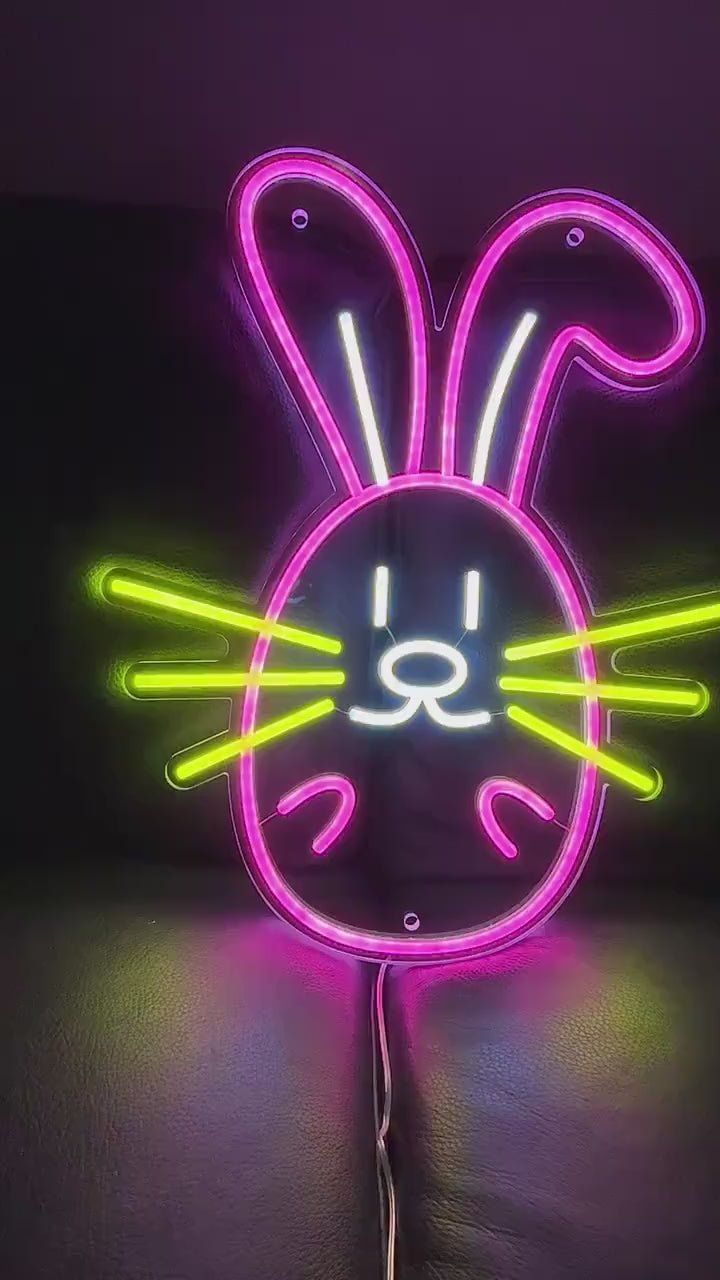 Easter Bunny Home Decor - Colored Egg Neon Sign - Easter Sunday Sign