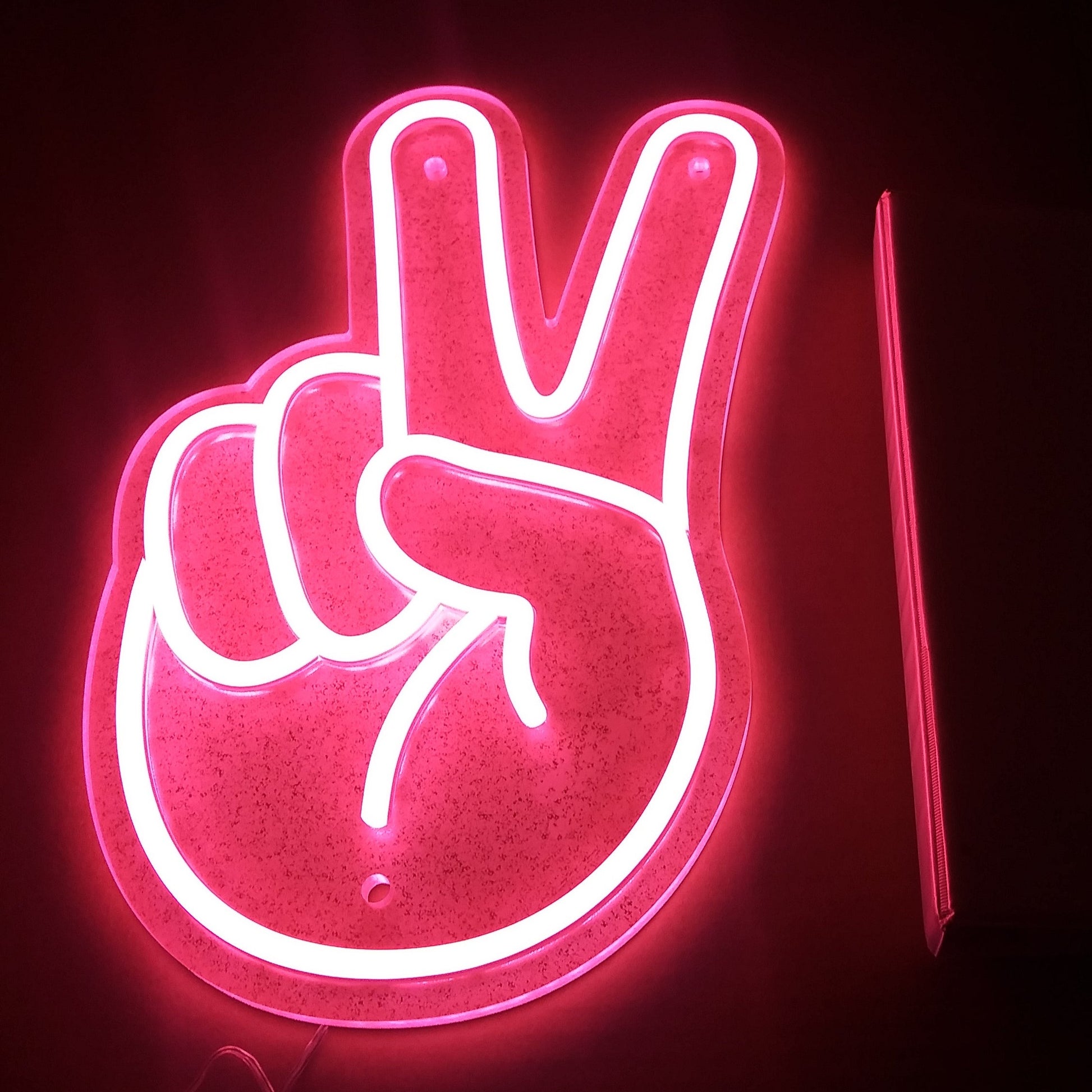 Peace Fingers Neon Sign