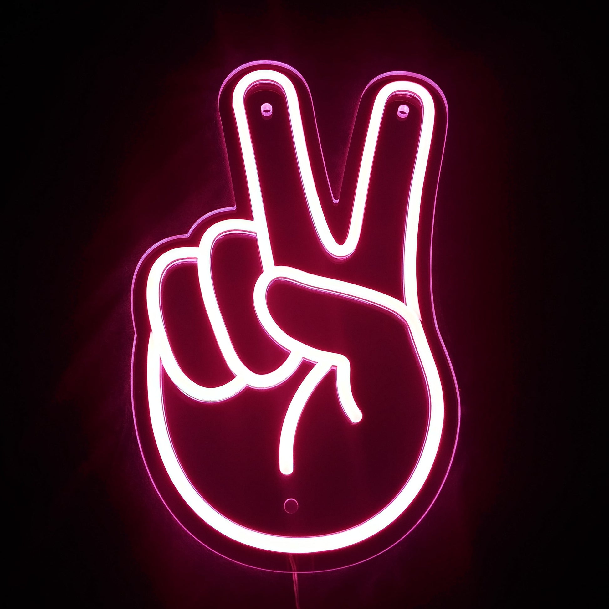 Peace Fingers Neon Sign