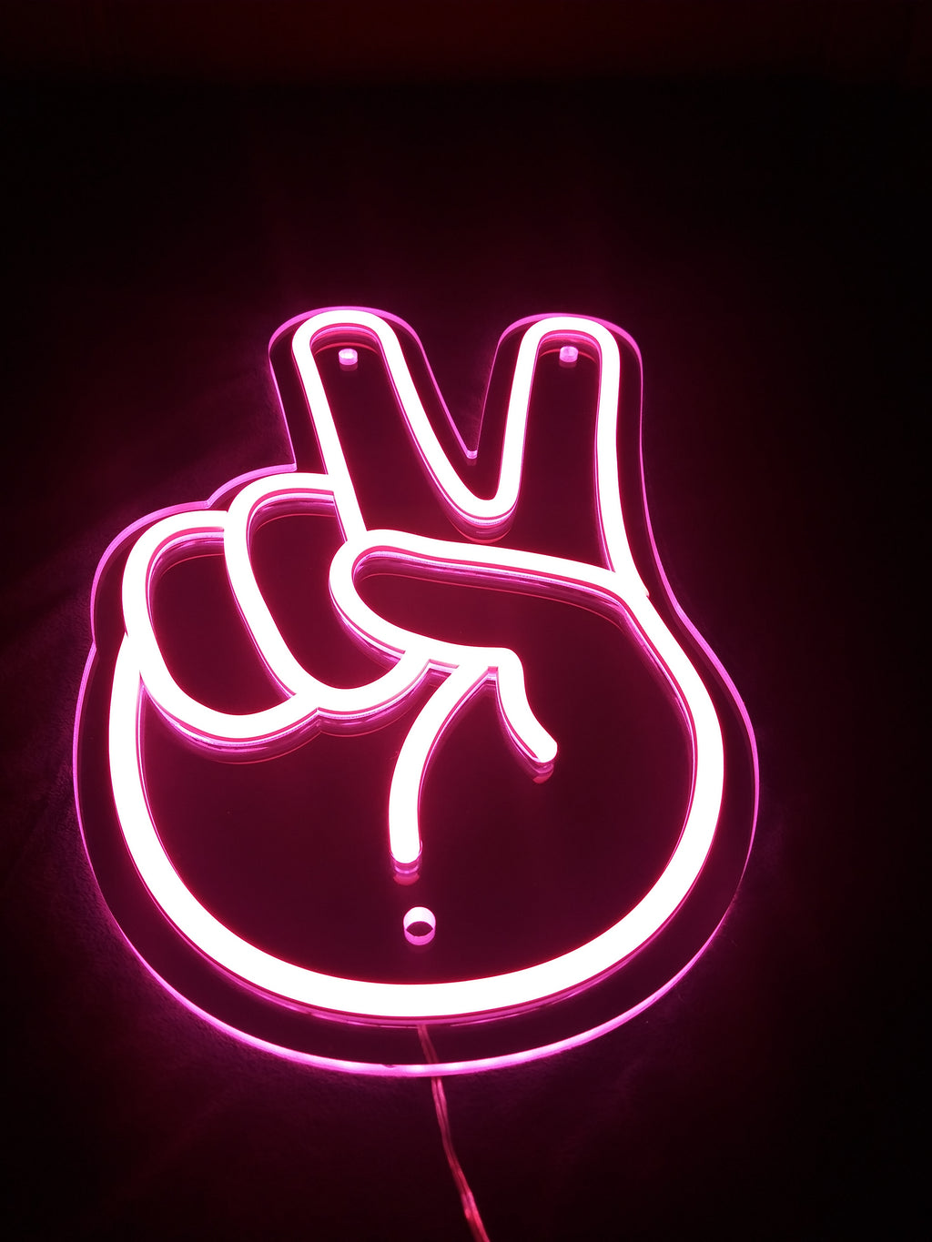 Peace Fingers Neon Sign